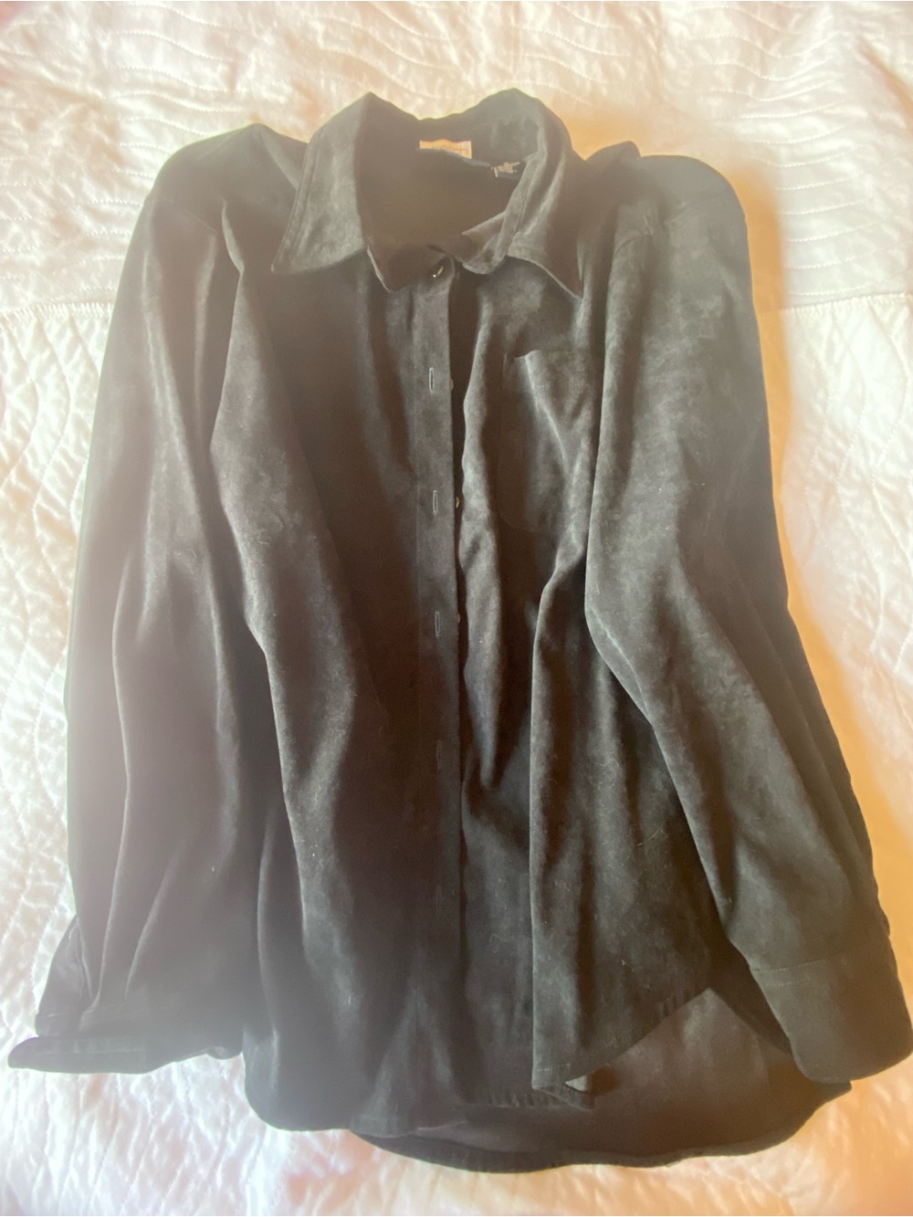 Black Women's Button-Front Blouse